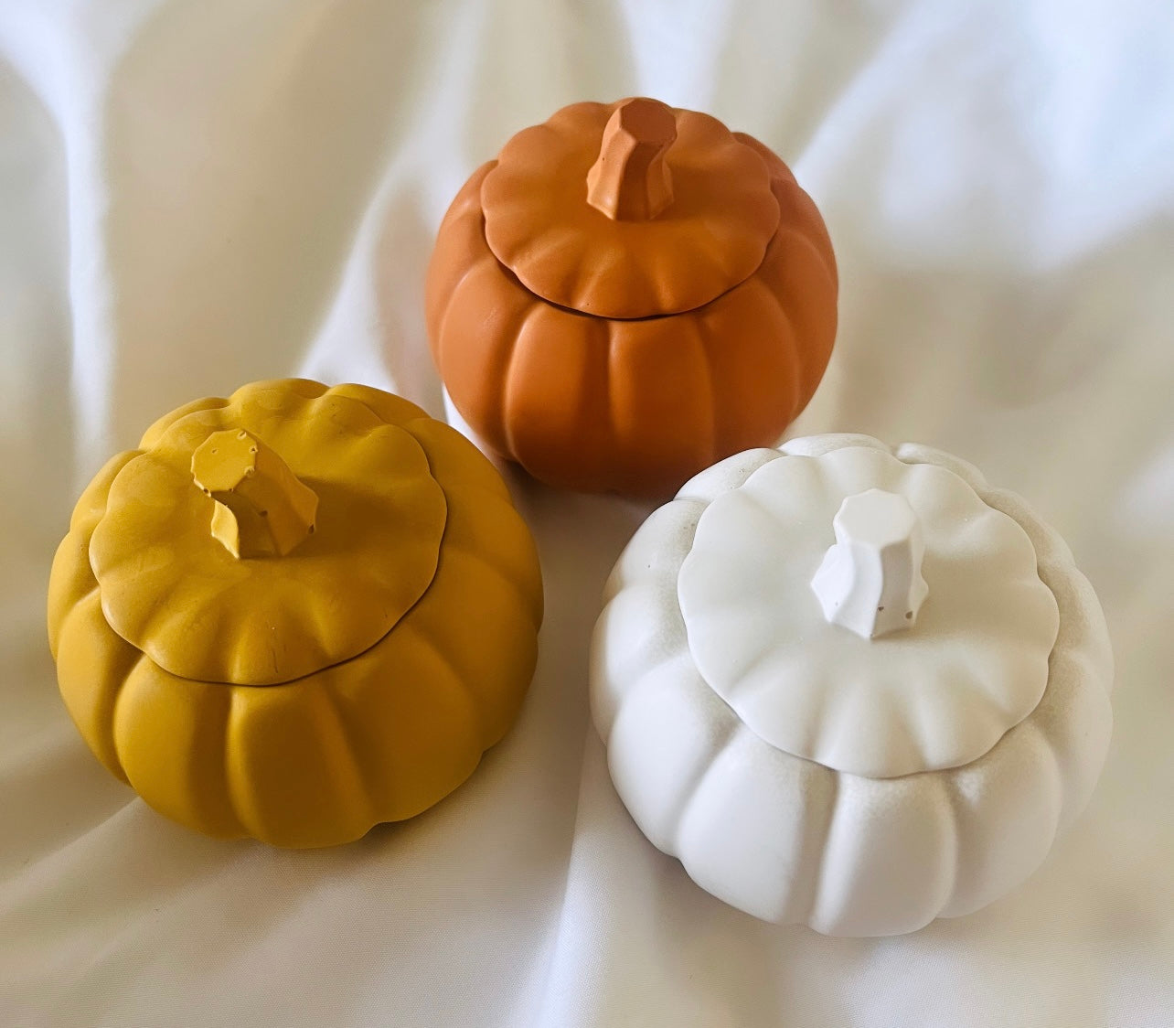 Concrete Pumpkin Candles