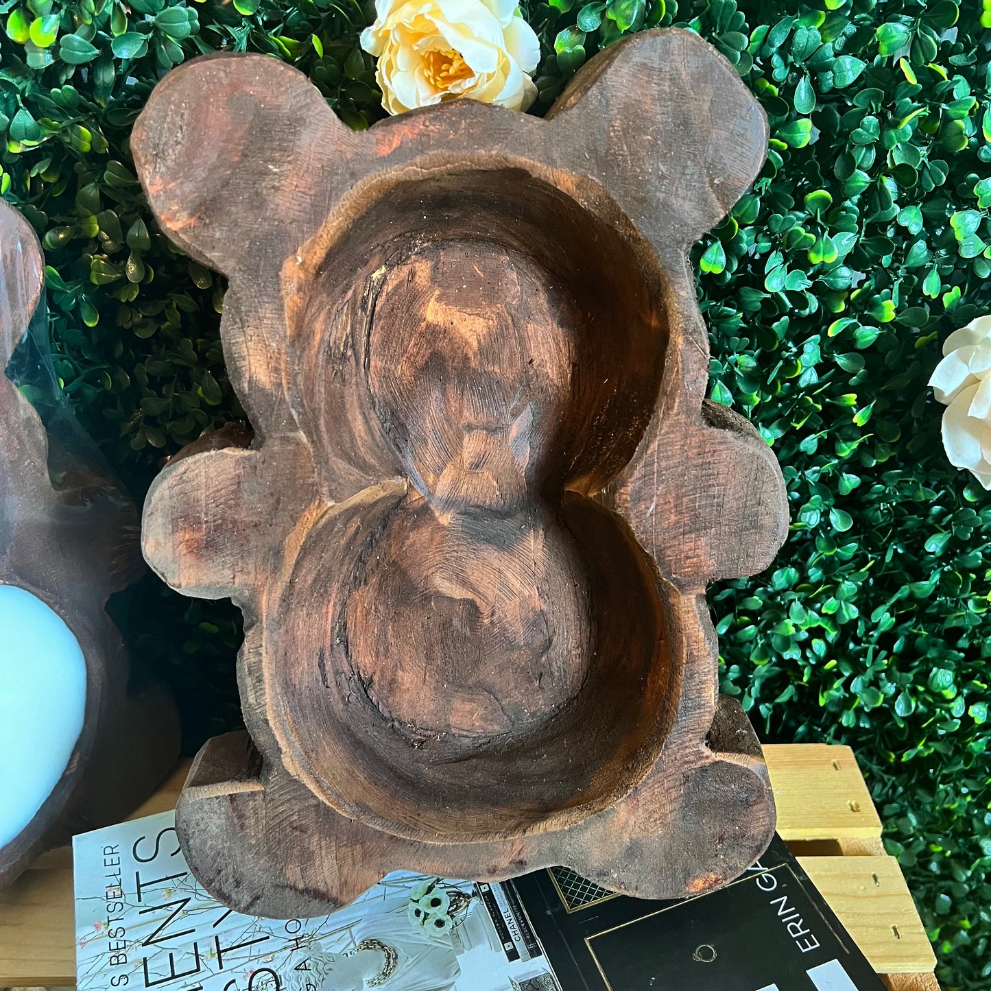 Rose Bear Dough Bowl Candle