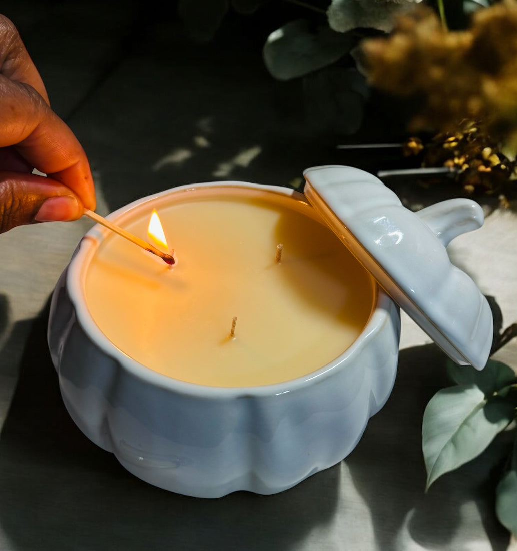Ceramic Pumpkin Candle | 22oz - Limited
